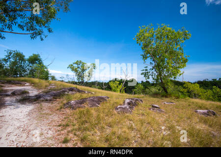 Bukit Kubong ist bei 148 m über dem Meeresspiegel und es ist ein beliebter Ort zum Wandern in Labuan Island. Stockfoto