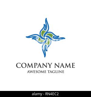 Abstrakte hand care Logo. Hände closeup Vektor. logo Vorlage Illustration, Vector EPS 10. Stock Vektor