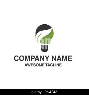 Lampe Lampe leaf Logo. Natur Idee innovation Symbol. logo Vorlage einsatzbereit Stock Vektor
