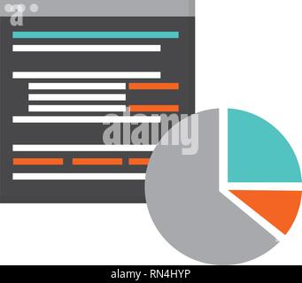 Website Sprache Diagramm Kreisdiagramm Stock Vektor