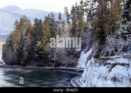 Vancouver Stanley Park Seawall Walk im Winter, Vancouver, British Columbia, Kanada Stockfoto