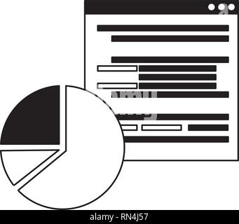 Website Sprache Diagramm Kreisdiagramm Stock Vektor