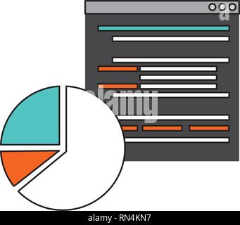 Website Sprache Diagramm Kreisdiagramm Stock Vektor