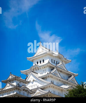 Himeji-jo (Himeji Castle), in der Regel als das schönste erhaltene Beispiel der prototypischen Japanische schloss Architektur angesehen. Himeji, Japan. Stockfoto