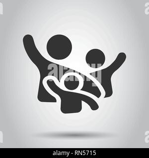 Familie Gruß mit der Hand Symbol im flachen Stil. Person Geste Vector Illustration auf weißem Hintergrund. Menschen leader Business Konzept. Stock Vektor