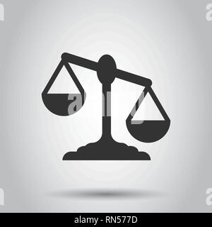 Maßstab vergleich Symbol im flachen Stil. Balance Gewicht Vector Illustration auf weißem Hintergrund. Vergleich Business Konzept. Stock Vektor