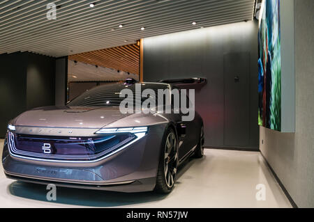 Die Byton K-Byte-Konzept, das auf die Anzeige in der ersten Byton Ort concept store in Shanghai, China. Stockfoto