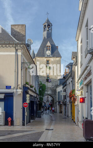 Frankreich AMBOISE SEP 2018: Blick auf eine Straße in der Nähe von Amboise schloss. Es war ein bevorzugter königliche Residenz und wurde weitgehend wieder aufgebaut Stockfoto