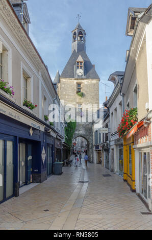 Frankreich AMBOISE SEP 2018: Blick auf eine Straße in der Nähe von Amboise schloss. Es war ein bevorzugter königliche Residenz und wurde weitgehend wieder aufgebaut Stockfoto