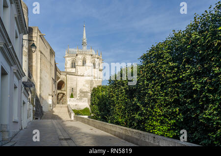 Frankreich AMBOISE SEP 2018: Eingang der von Amboise schloss. Es war ein bevorzugter königliche Residenz und wurde weitgehend wieder aufgebaut Stockfoto