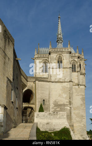 Frankreich AMBOISE SEP 2018: Eingang der von Amboise schloss. Es war ein bevorzugter königliche Residenz und wurde weitgehend wieder aufgebaut Stockfoto