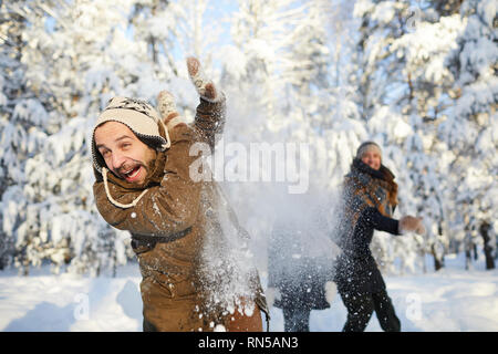 Familie Spaß in Winter Park Stockfoto