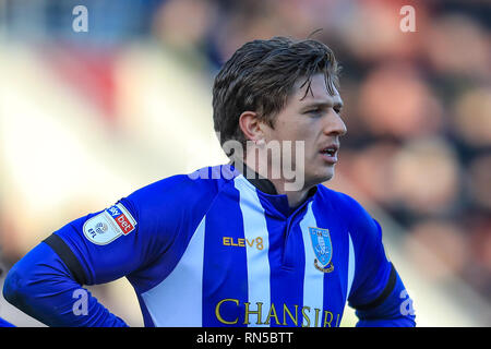 16. Februar 2019, New York Stadium, Bramley, England; Sky Bet Meisterschaft Rotherham United vs Sheffield Mittwoch; Adam Reichweite von Sheffield Mittwoch Credit: John Hobson/News Bilder der Englischen Football League Bilder unterliegen DataCo Lizenz Stockfoto