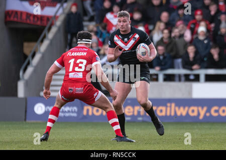 10. Februar 2019, AJ Bell Stadium, Salford, England; Betfred Super League, Runde 2, Salford Rote Teufel vs London Broncos; Nathan Mason (18) von London Broncos Credit: Richard Long/News Bilder Stockfoto