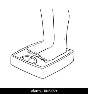 Der Vektor der Füße auf Waagen Stock Vektor