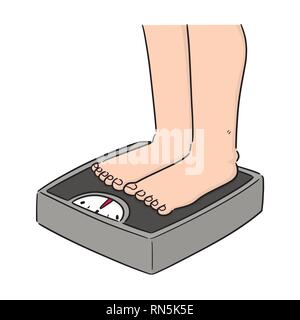 Der Vektor der Füße auf Waagen Stock Vektor