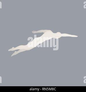 3D-Schwimmen Mann. Vektor Bild von einem Schwimmer. Menschlichen Körper. Sport Symbol. Design Element. Stock Vektor