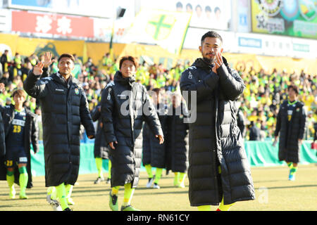 Chiba, Japan. 17 Feb, 2019. Yuto Sato (JEF), JEF United Chiba Team Gruppe Fußball: 2019 J League pre-Season Match zwischen Kashiwa Reysol 2 - 2 JEF United Ichihara Chiba in Chiba, Japan. Credit: yohei Osada/LBA SPORT/Alamy leben Nachrichten Stockfoto