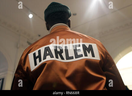 New York, USA. 16 Feb, 2019. Publikum während der sechsten Staffel von Harlem Fashion Week statt am Museum der Stadt New York am 16. Februar 2019 in New York City. Quelle: MPI 43/Media Punch/Alamy leben Nachrichten Stockfoto