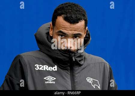 Brighton, UK. 16 Feb, 2019. Ashley Cole von Derby County - Brighton & Hove Albion v Derby County, der Emirates FA Cup - Fünfte Runde, Amex Stadion, Brighton - 16. Februar 2019 Editorial nur verwenden - DataCo Einschränkungen gelten Credit: Spieltag Bilder begrenzt/Alamy leben Nachrichten Stockfoto