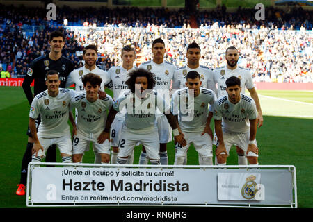 Real Madrid Team vor der spanischen La Liga Match zwischen Real Madrid und Girona CF im Santiago Bernabeu in Madrid, Spanien. (Endstand; Real Madrid 1:2 Girona) Stockfoto