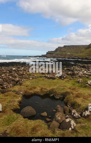 Giant's Causeway park Landschaft, Meeresumwelt, Nordirland, Europa Stockfoto
