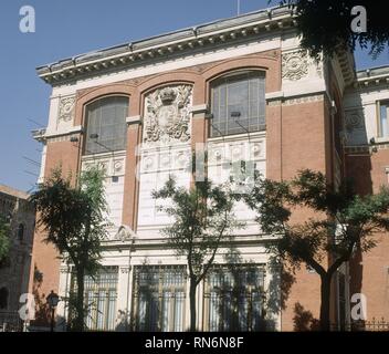 FACHADA TRASERA DE LA ACADEMIA DE LA LENGUA/1894. Autor: AGUADO DE LA SIERRA MIGUEL. Ort: ACADEMIA DE LA LENGUA - AUSSEN. MADRID. Spanien. Stockfoto