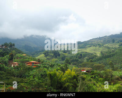 Mit Blick auf das Tal von Jardin, Kolumbien Stockfoto