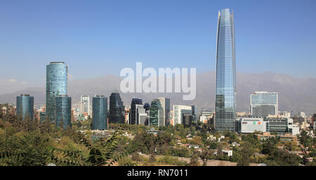 Chile, Santiago, Skyline, Costanera Center, Gran Torre, Stockfoto