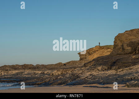 Auf dem Küstenweg Cornwall Stockfoto