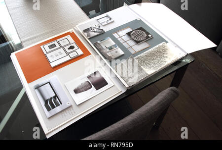 Moodboard durch Interieur Designer Katy Ellis Stockfoto