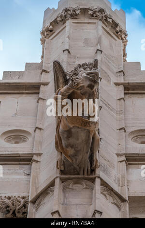 Gargoyle am Lonja de Palma de Mallorca (Llotja dels Mercaders) Denkmal im gotischen Stil alten Fischmarkt, in der Innenstadt der Stadt Palma, Mallorca Stockfoto