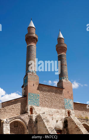 Die minarette der Gökmedrese oder Gök Medrese Sivas, Türkei Stockfoto