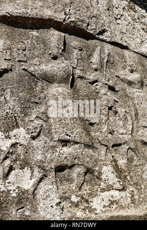 Ende relief Panel des 13. Jahrhunderts v. Chr. Hethiter religiösen Felszeichnungen von Yazılıkaya Hethiter rock Heiligtum, Kammer ein, Hattusa, Bogazale, Türkei. Stockfoto