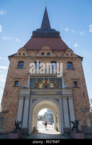 Historische Steintor in Rostock Stockfoto