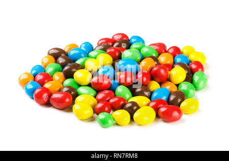 KRASNODAR, Russische Föderation - Juli 7, 2018: M&M's Bonbons. M&M'S produziert von Mars, Incorporated. Nahaufnahme von einem Haufen bunt Schokolade überzogen können Stockfoto