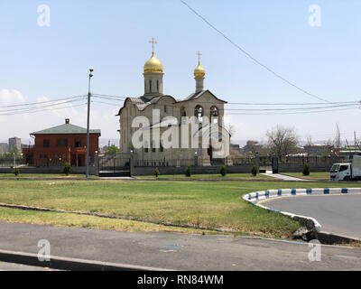 Die Kathedrale der Kreuzerhöhung, Russische Orthodoxe Kirche in Eriwan, Armenien. Stockfoto