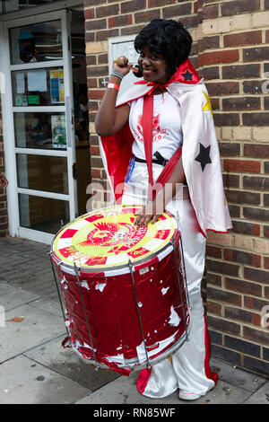 Paraiso Schule von Samba, Karneval in Notting Hill, London, England, Vereinigtes Königreich Stockfoto