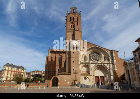 Haupteingang Fassade der Kathedrale Saint Etienne in Toulose, Frankreich Stockfoto