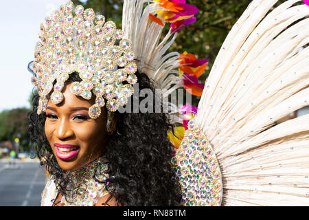 Paraiso Schule von Samba, Karneval in Notting Hill, London, England, Vereinigtes Königreich Stockfoto