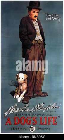 CHARLIE CHAPLIN POSTER, EIN HUND LEBEN, 1918 Stockfoto