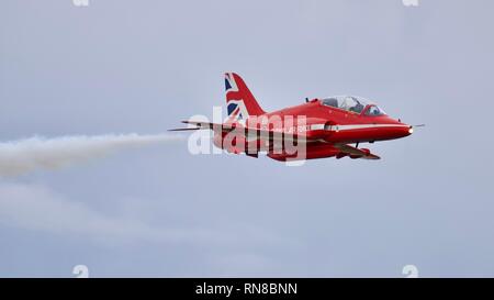 Royal Air Force aerobatic Display Team die roten Pfeile im Imperial War Museum die Schlacht um England Airshow am 23. September 2018 Stockfoto