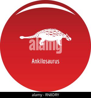 Ankilosaurus Symbol. Einfache Abbildung: ankilosaurus Vektor Icon für das Design rot Stock Vektor