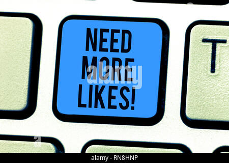 Konzeptionelle Hand schreiben, brauchen mehr Mag. Business Foto text Notwendigkeit zusätzlicher Anhänger soziales Netzwerk Tastatur Absicht auf c haben Stockfoto