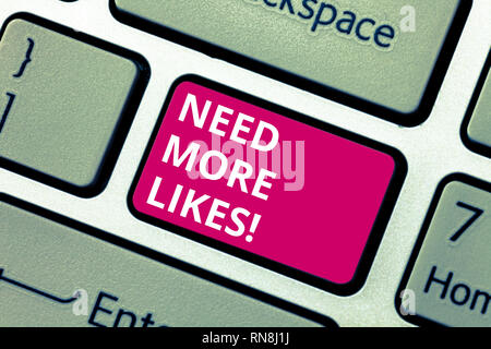 Konzeptionelle Hand schreiben, brauchen mehr Mag. Business Foto text Notwendigkeit zusätzlicher Anhänger soziales Netzwerk Tastatur Absicht auf c haben Stockfoto