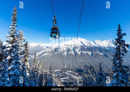 Die Banff Sightseeing Gondola befindet sich nur 5 Minuten von der Stadt Banff, auf der Schulter von Sulphur Mountain, im Herzen der kanadischen Rock Stockfoto