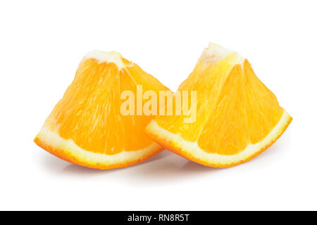 Orange Fruit Slice isoliert auf weißem Hintergrund Stockfoto