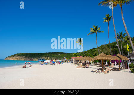 Dickenson Bay Beach, Antigua, Antigua und Barbuda, Kleine Antillen, Karibik Stockfoto