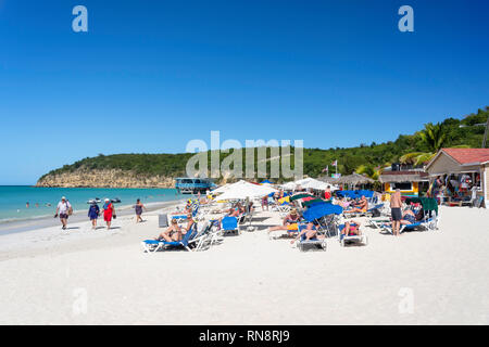 Dickenson Bay Beach, Antigua, Antigua und Barbuda, Kleine Antillen, Karibik Stockfoto