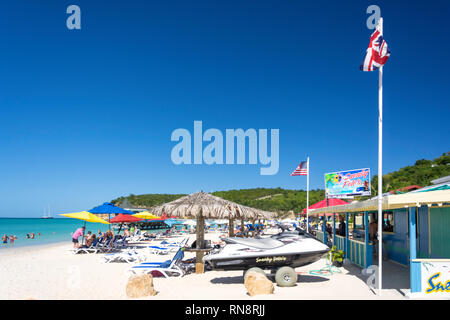 Dickenson Bay Beach, Antigua, Antigua und Barbuda, Kleine Antillen, Karibik Stockfoto